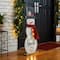 Glitzhome® 3ft. Lighted Wooden Christmas Snowman Porch Décor with Timer